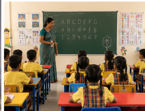 Students learning at Sri Balaji Nursery and Primary School